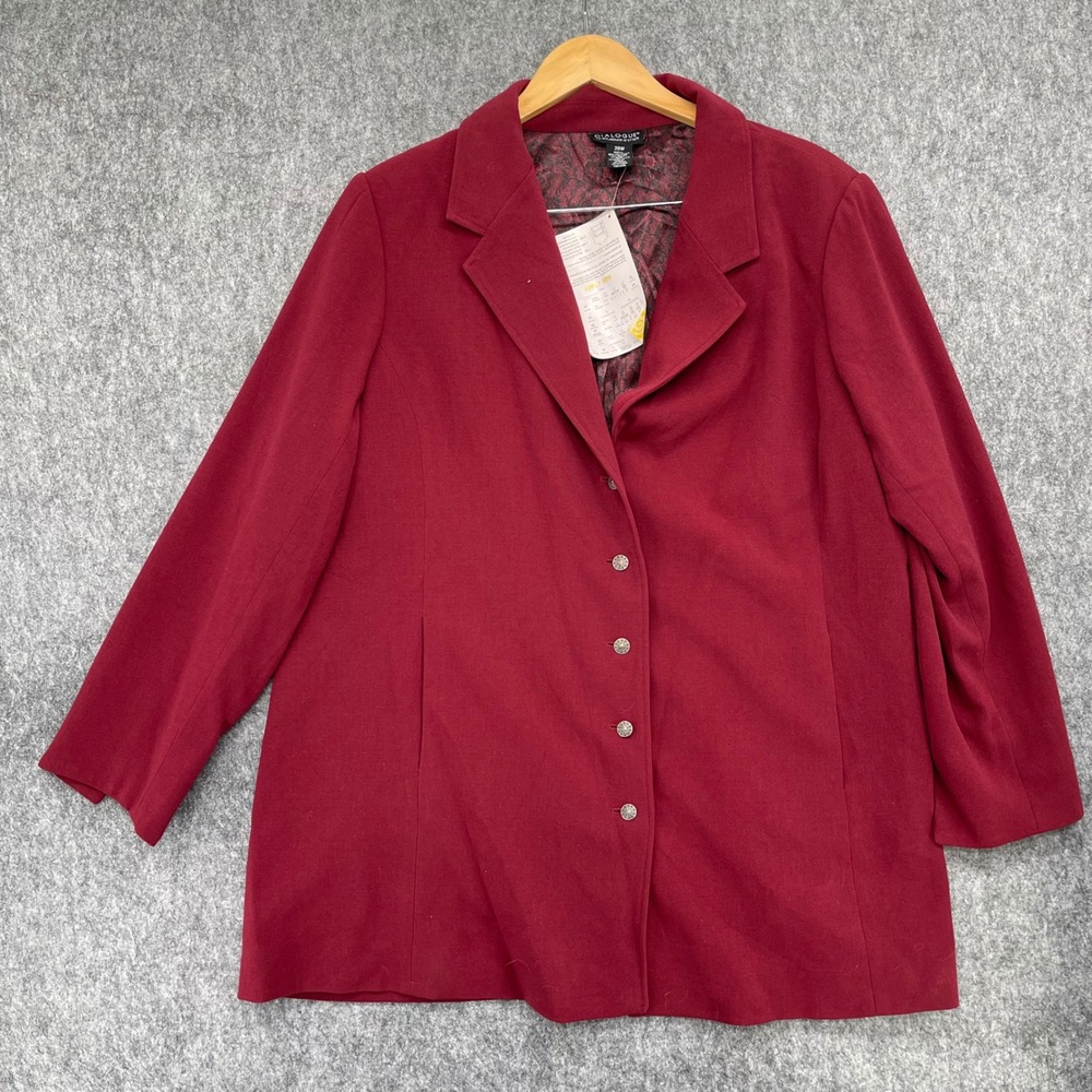 Dialogue Jacket Womens 20W The New Language of Style Burgundy Red = Front Blazer
